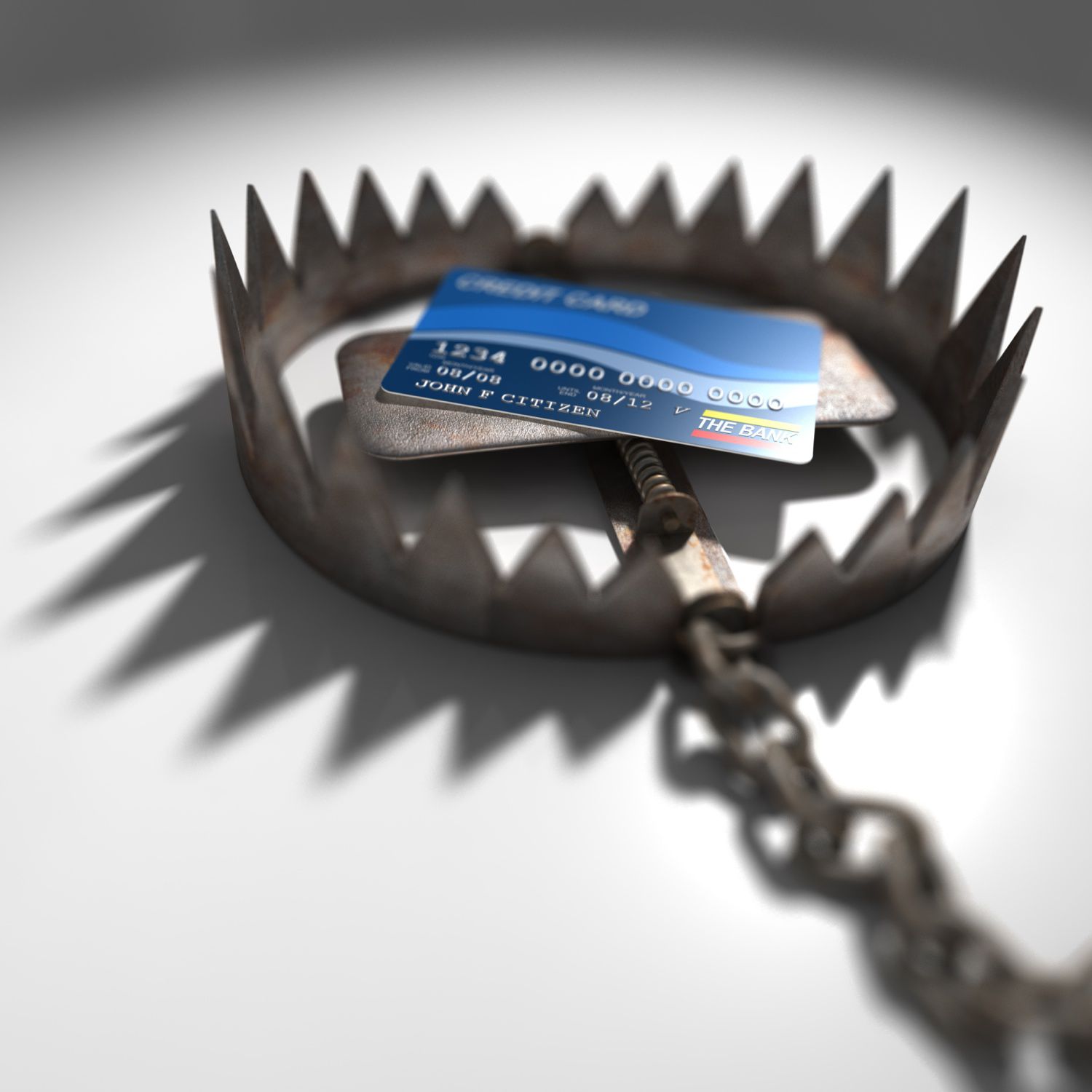 Credit card caught in a trap